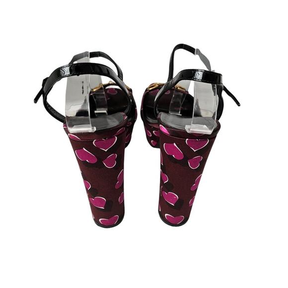 Gucci Claudie Horsebit Platform Block Heel Sandal Size 41 US 11 Pink Heart - Picture 3 of 8